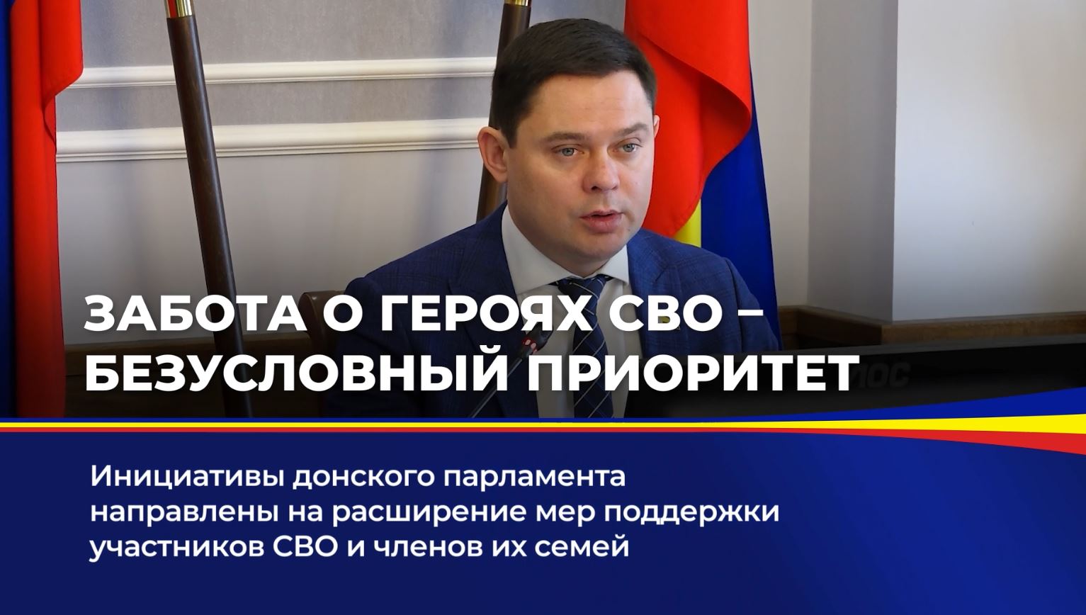 Инициативы донского парламента направлены на расширение мер поддержки участников СВО и членов их семей