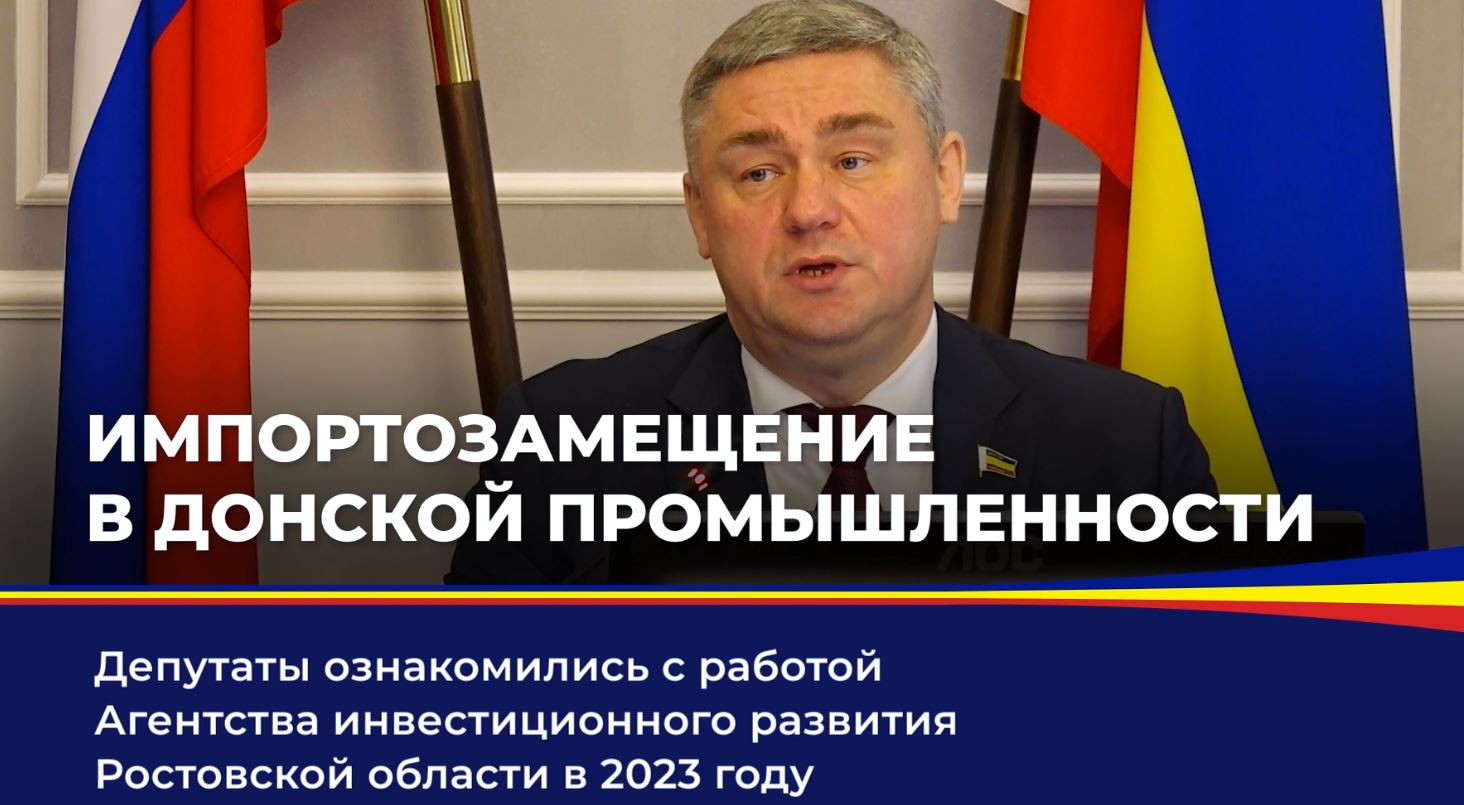 Депутаты ознакомились с работой Агентства инвестиционного развития Ростовской области в 2023 году